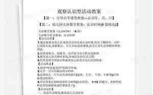 观察认识型活动教案