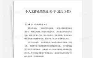 个人工作情况简述50字