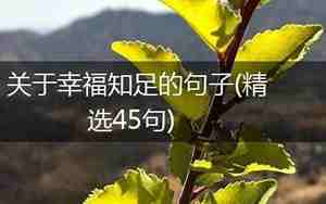 知足就是幸福的句子