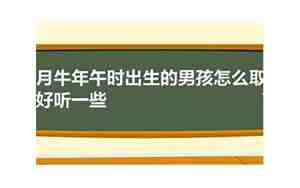 牛年午时出生男宝宝名字