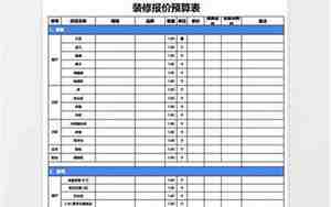 装修报价预算表