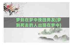 梦到自己挽回前男友