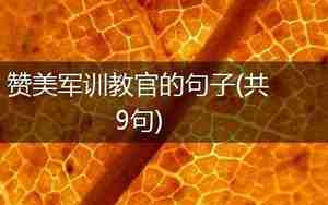 军训教官的句子