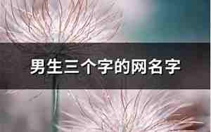 男生玩网名字