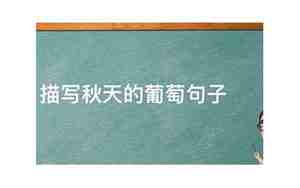 美味葡萄的句子